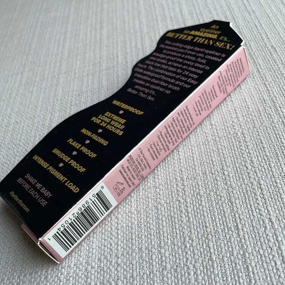 Too Faced Better Than Sex easy glide waterproof Liquid Eyeliner — deepest black
